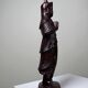 Asian statuette, popular art in carved monoxyle wood, vintage 1930-1960.