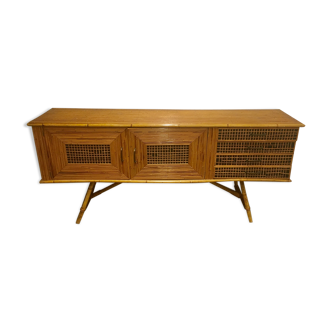 Sideboard in rattan and wicker