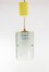 Rectangular suspension lamp in engraved glass from the 70s