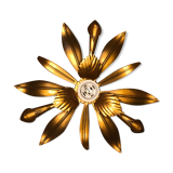 Vintage gold metal flower wall light