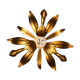 Applique fleur métal dorée vintage