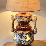 Lamp ceramic fat lava double lighting 70s