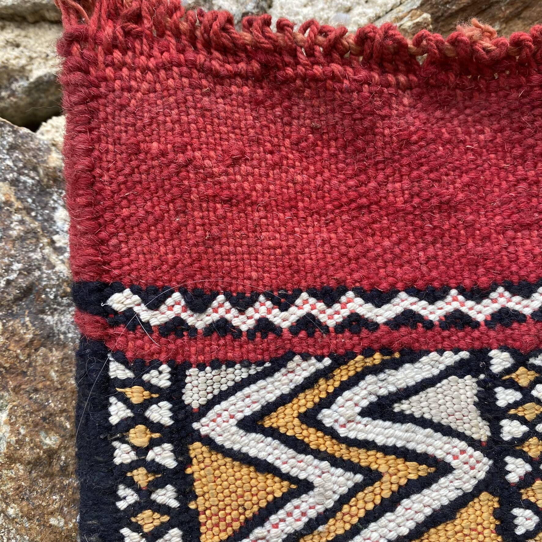 Handwoven Berber Kilim rug, wall hanging.