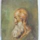Portrait of a bald man with a long white beard