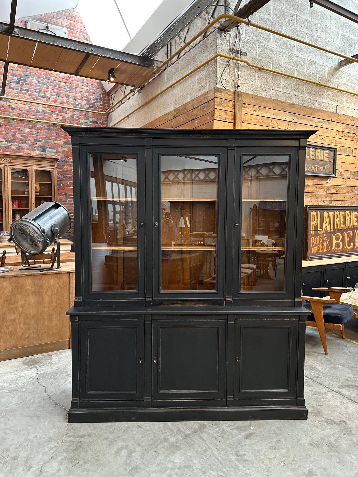 80s patinated bookcase
