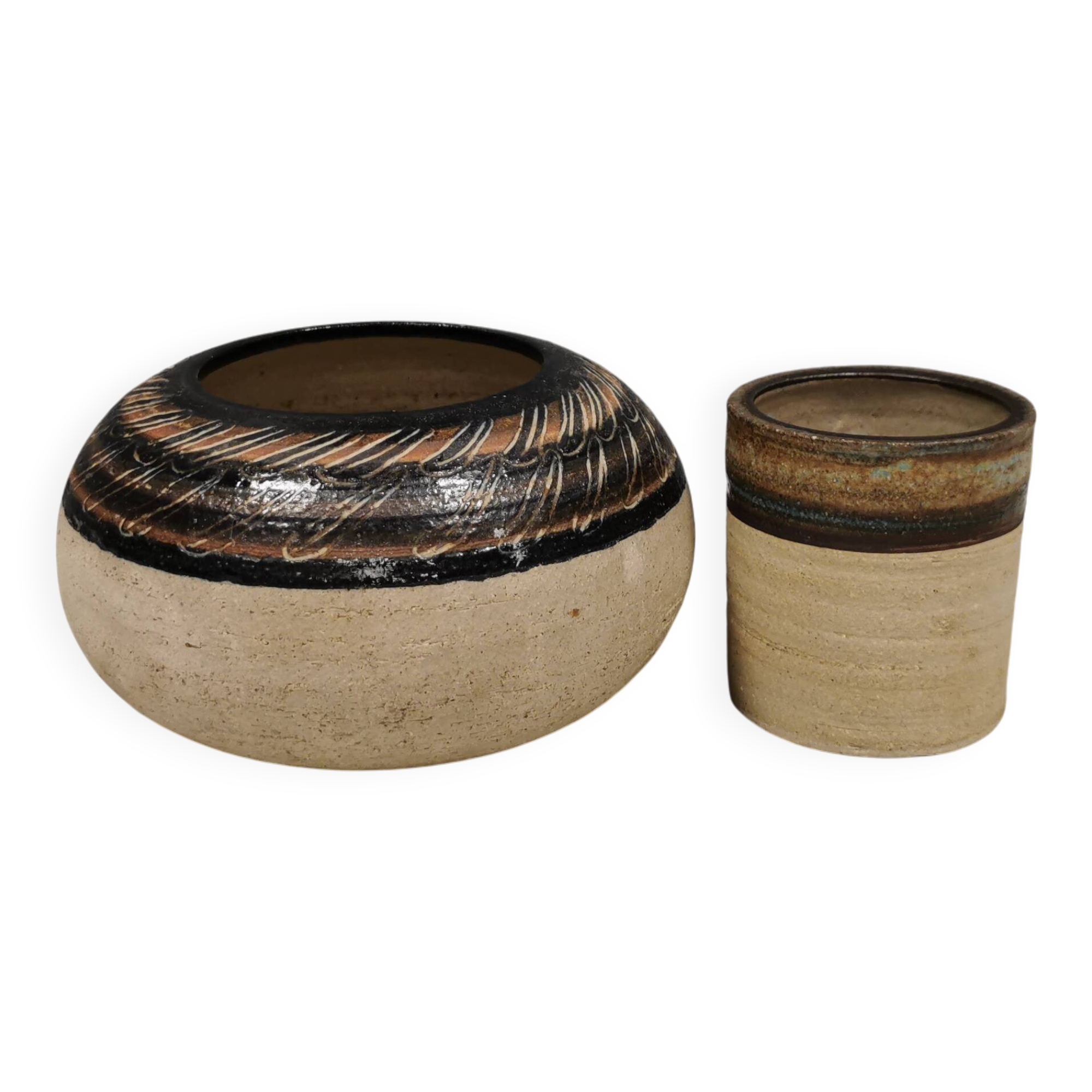 Two ceramic vases by Else Bøgeskov, Denmark, 1970s.