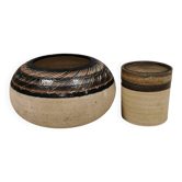 Deux vases en céramique par Else Bøgeskov, Danemark, années 1970.