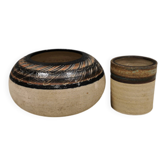 Two ceramic vases by Else Bøgeskov, Denmark, 1970s.