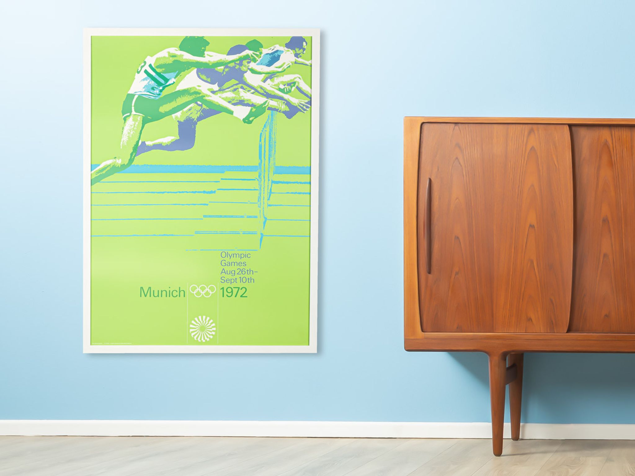 Affiche des années 1970 « hürdenlauf », otl aicher