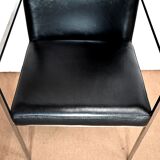 Pair of square armchairs, imitation leather – 1970