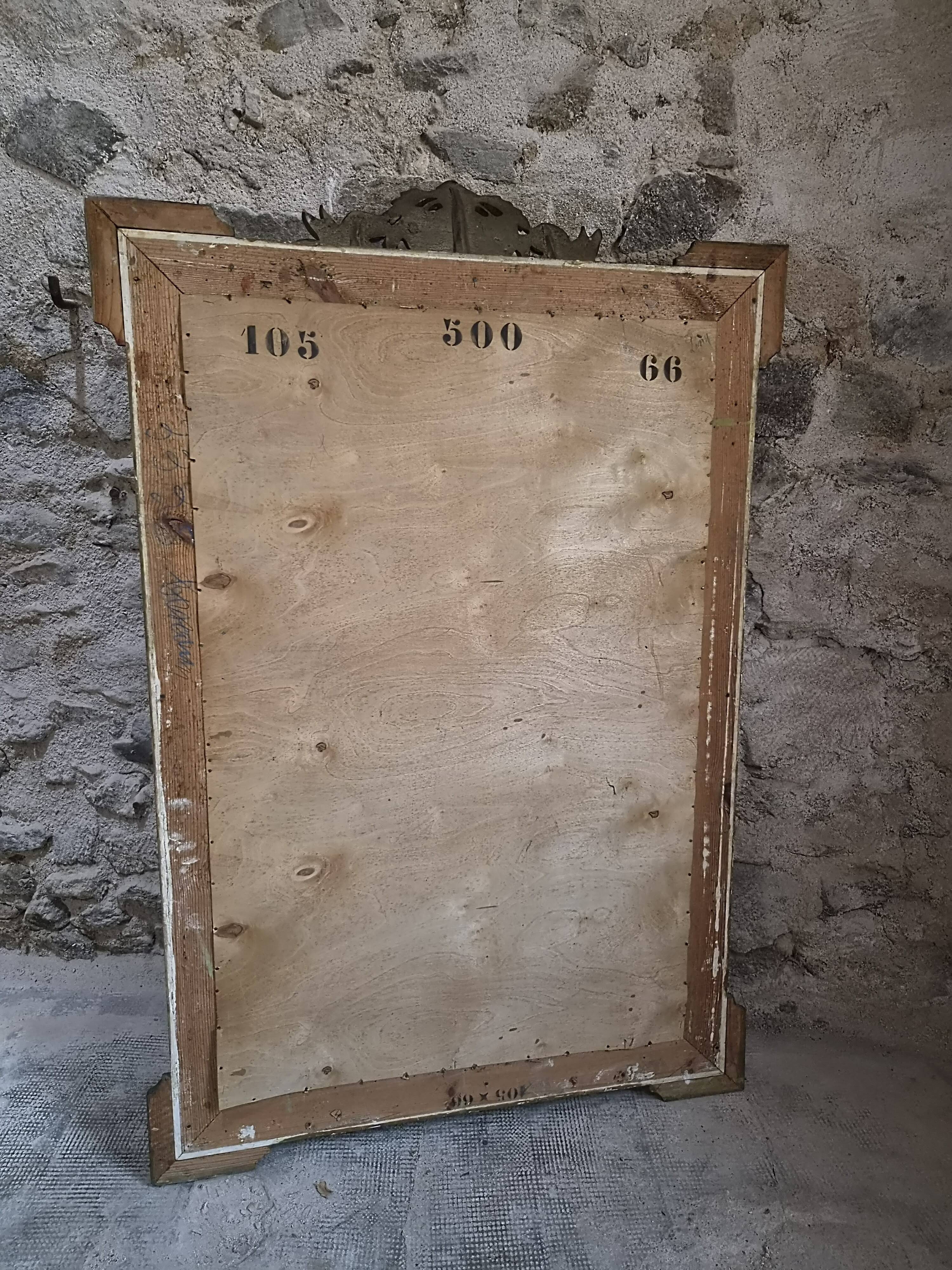 Large French mirror in Napoléon III style with a composition frame, circa 1880–1900.