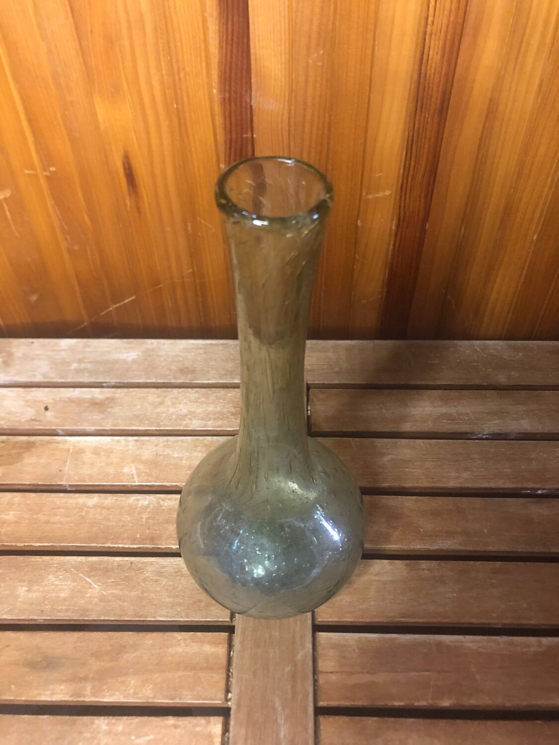 Old biot soliflore vase vintage bubble blown glass #a408