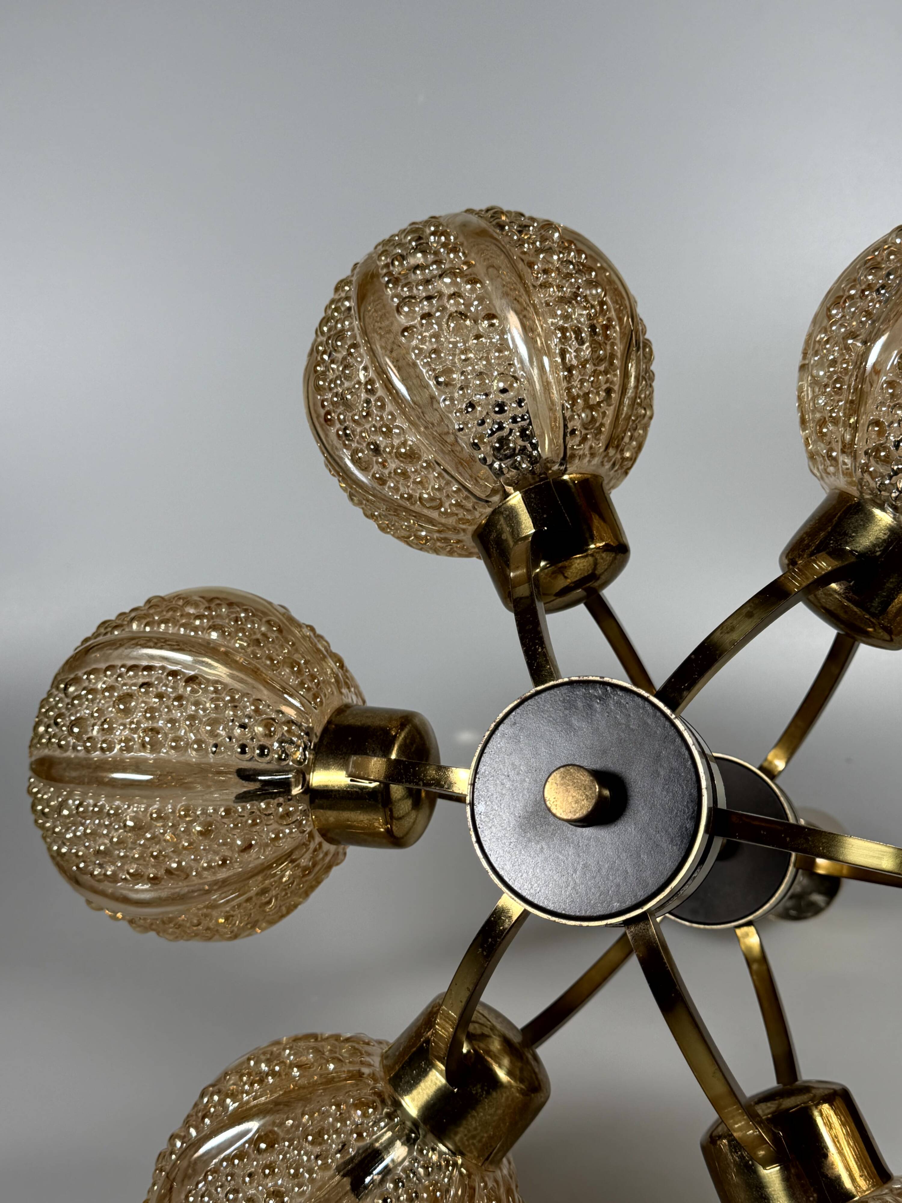1960s 1970s 6-Light Sputnik Chandelier by Kaiser Leuchten Germany