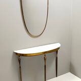 Vintage Brass Shield Shaped Wall Mirror, Italy