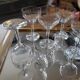 8 vintage stemmed glasses, French glassware, 1950s.
