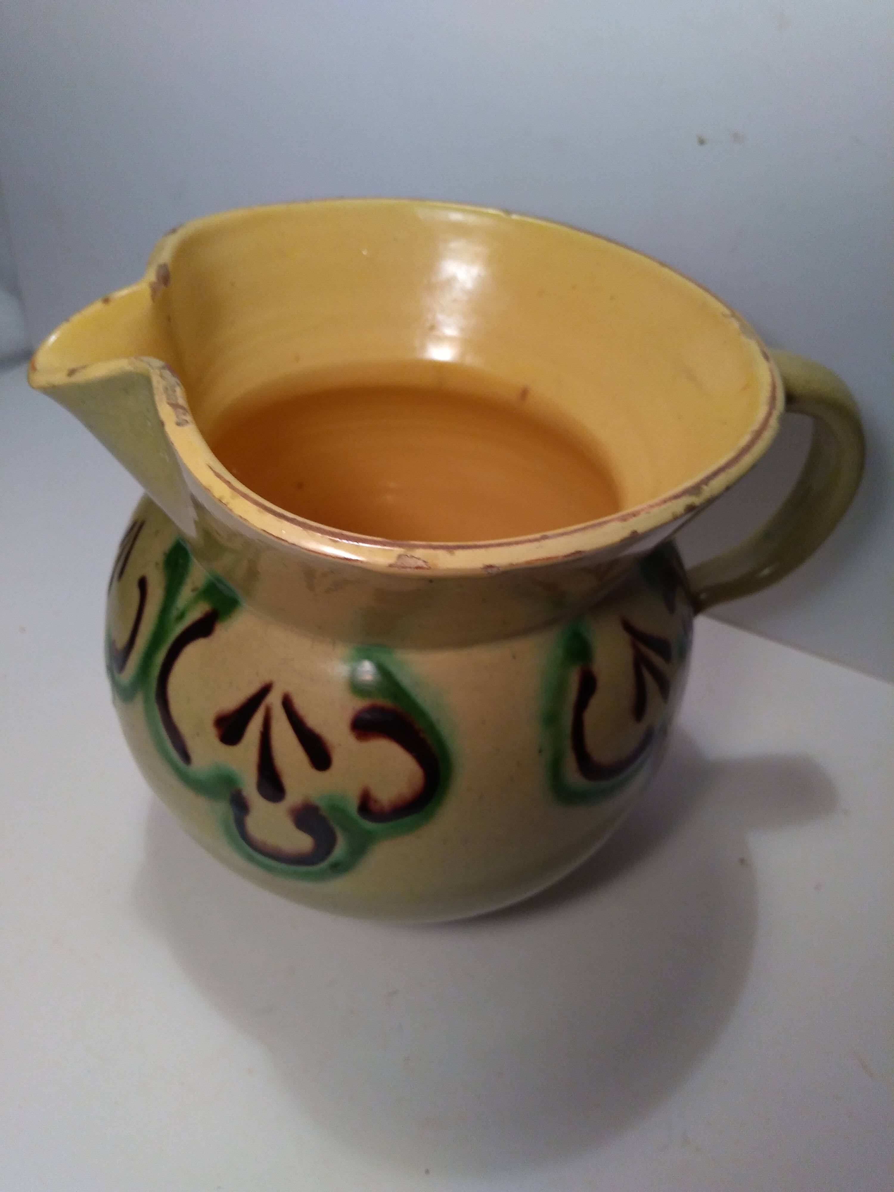 Carouge pottery water pitcher