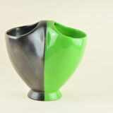 Two-tone basket vase Saint-Clément by Blanche Letaille