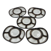 Set of 5 compartmentalised plates by Steuler attributed to Cari Zalloni.