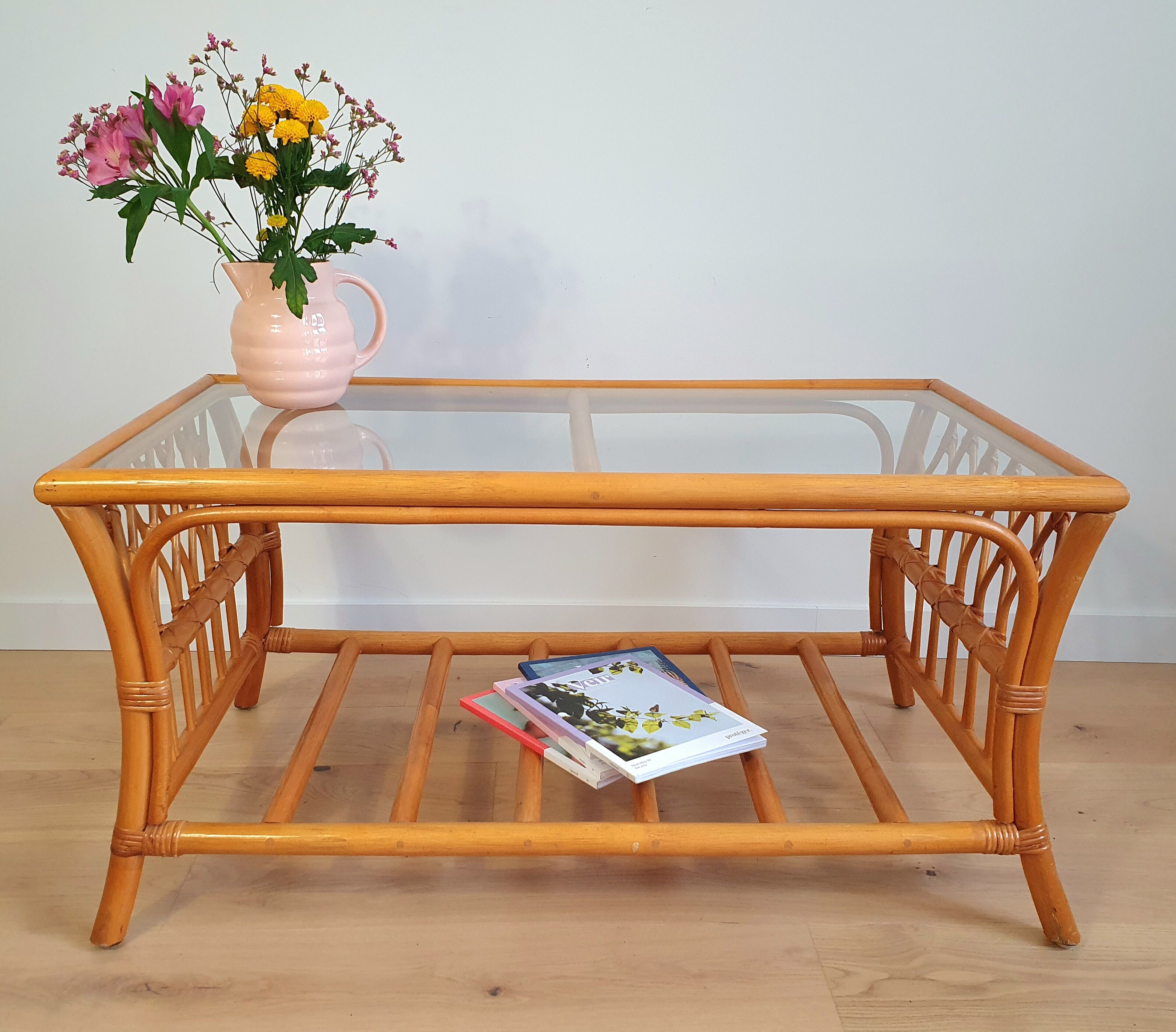 Vintage rattan coffee table