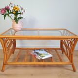 Vintage rattan coffee table