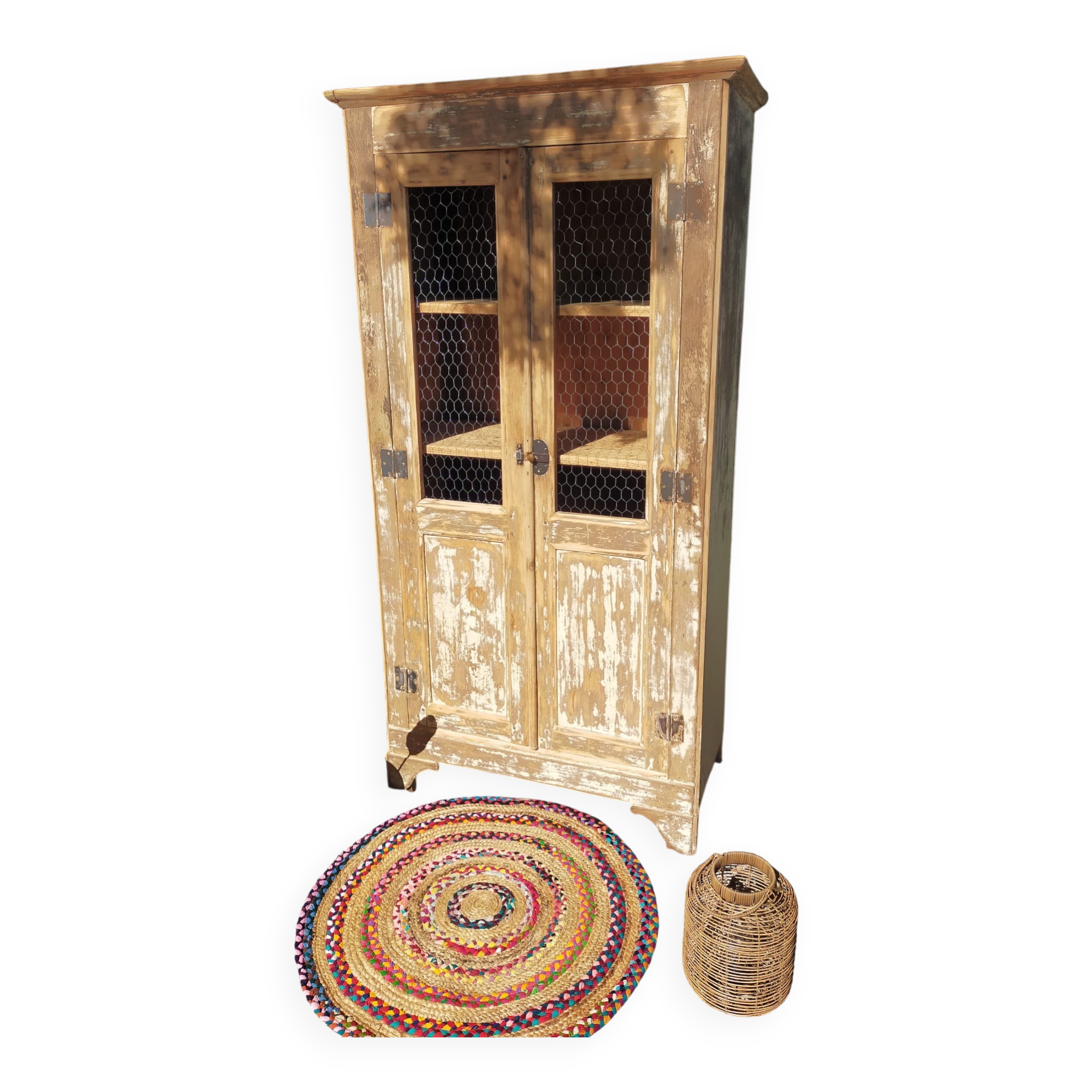 Renovated antique wooden wardrobe
