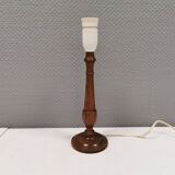 Old Danish table lamp in turned dark wood