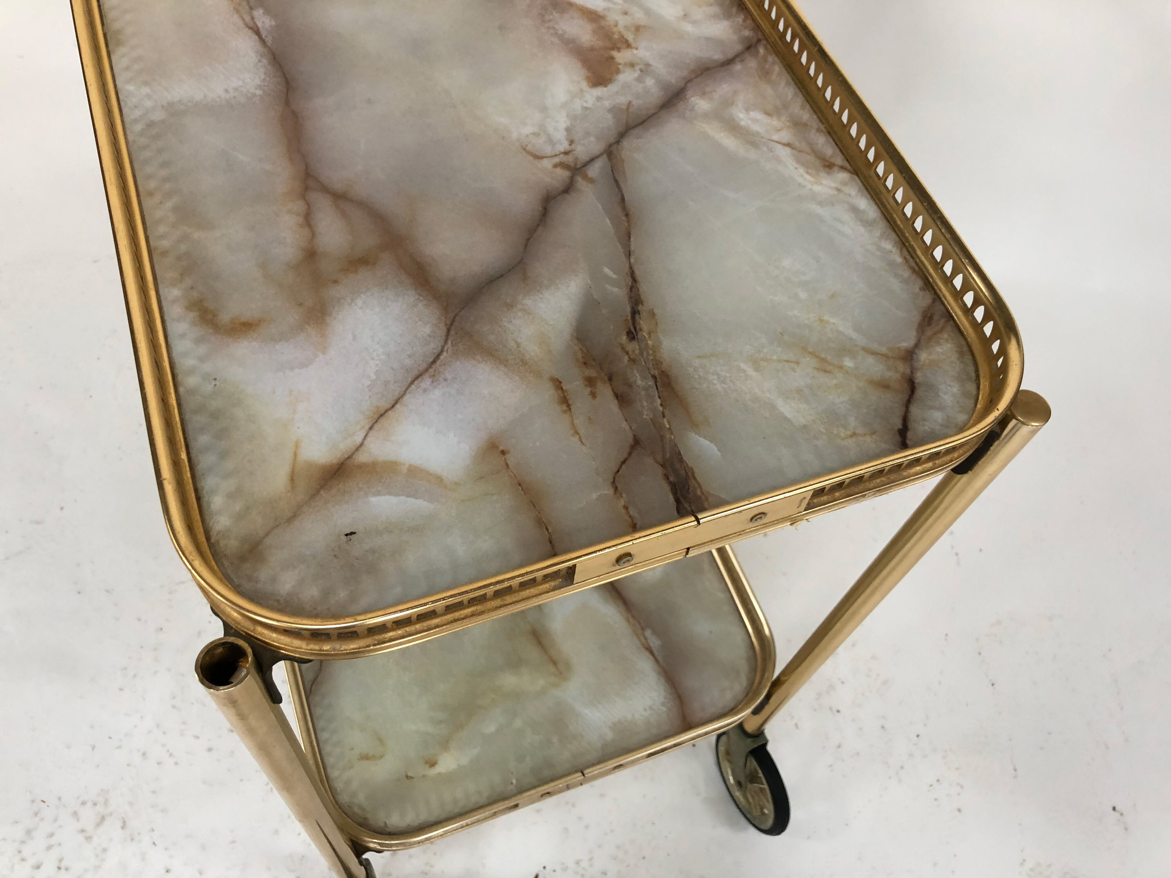 Brass Regency style serving table