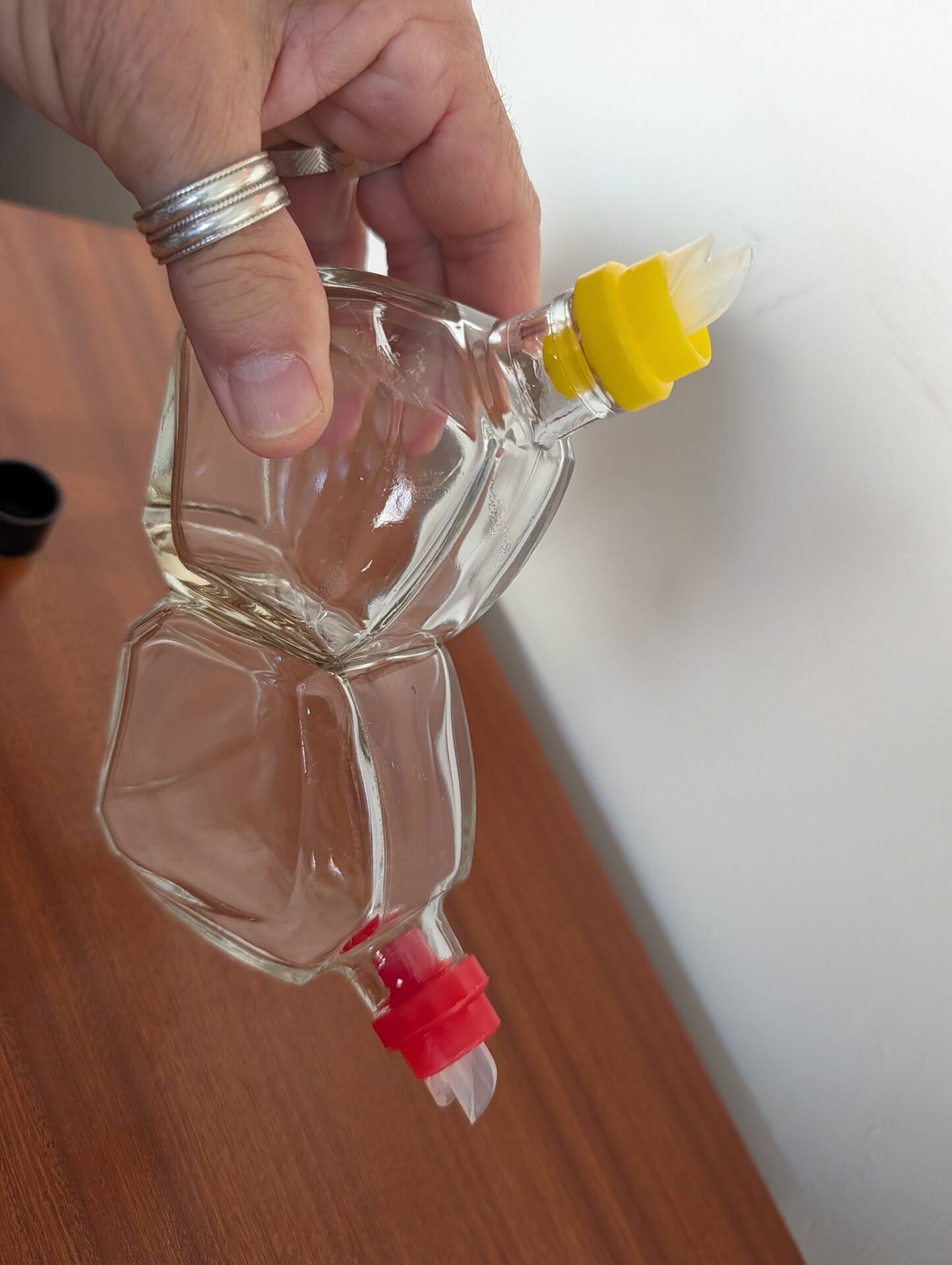 Oil and vinegar dispenser design in moulded glass – 1970s