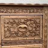 Carved solid Padouk chest of drawers 1950