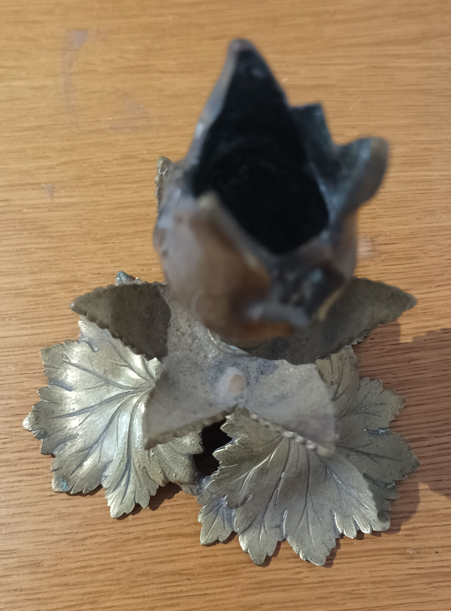 Art nouveau bronze candle holder