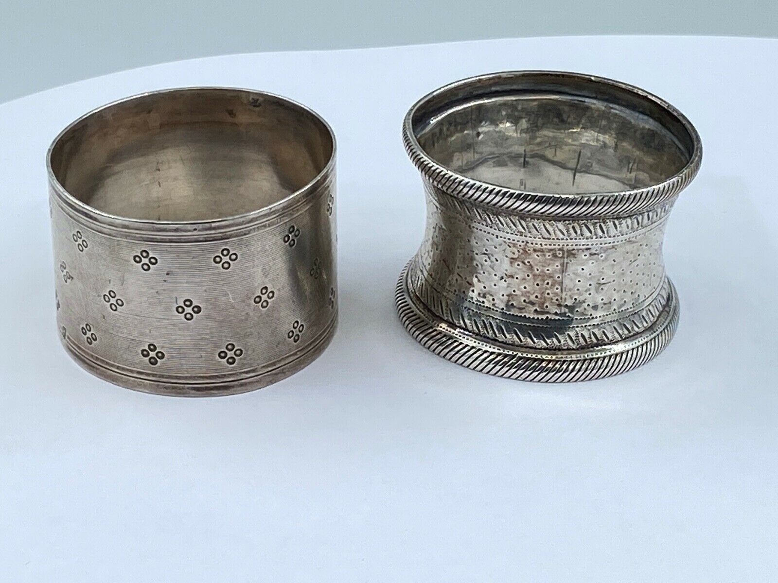 Two rounds of fine nineteenth silver towels louis xvi minerve style