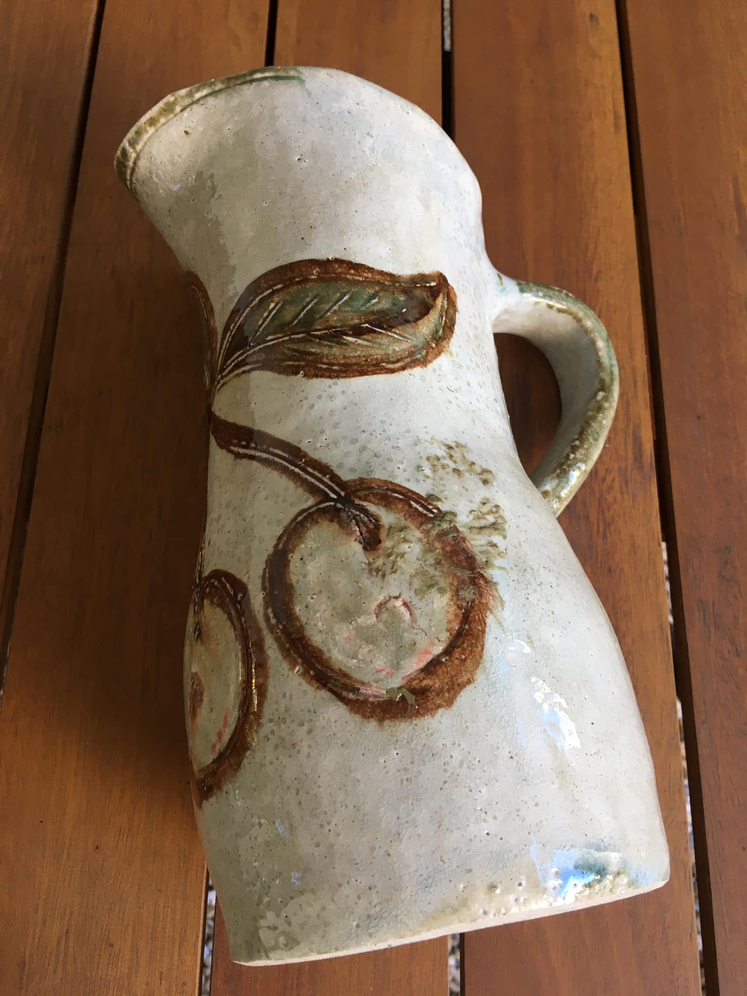 Contemporary ceramics by Jean-Claude Monange: Pitcher in glazed stoneware.