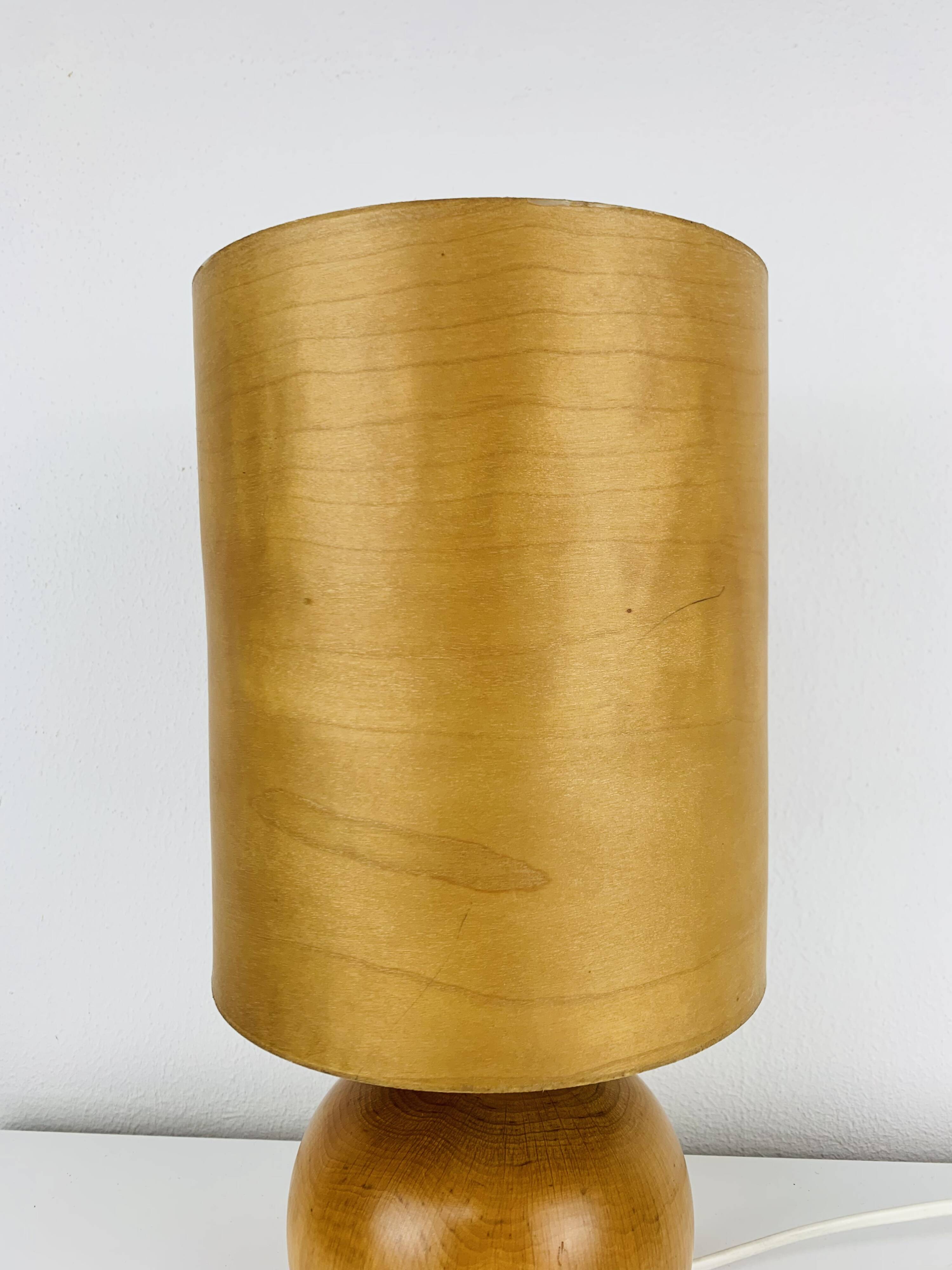 Scandinavian style wooden ball lamp, 1960s