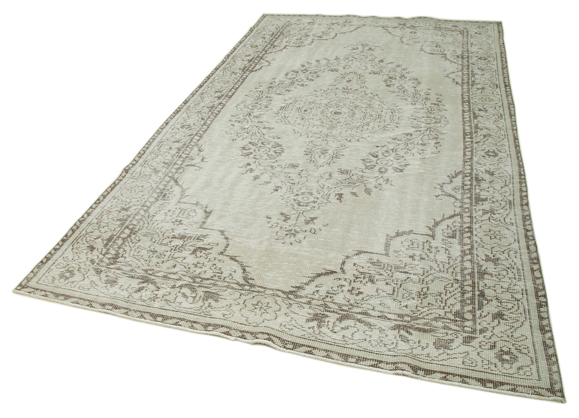 Handwoven unique anatolian beige carpet 192 cm x 316 cm