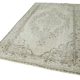 Handwoven unique anatolian beige carpet 192 cm x 316 cm