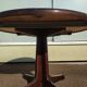 Round extendable wooden table - year 1960 - 110cm to 210cm