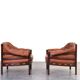 Mid-Century Oak & Leather Armchairs by Arne Norell for Coja, 1960s, Set 4