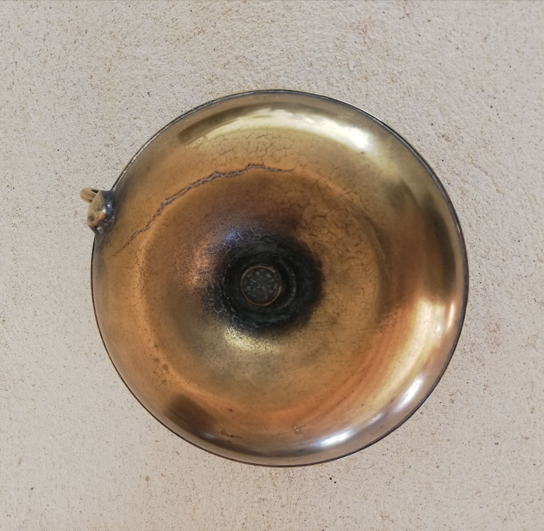 Brass hand candle holder