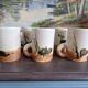 Set of 6 mugs in stoneware workshop of the dove 50s