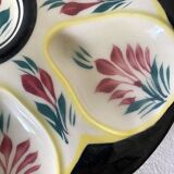Hand-painted HB Quimper oyster plate
