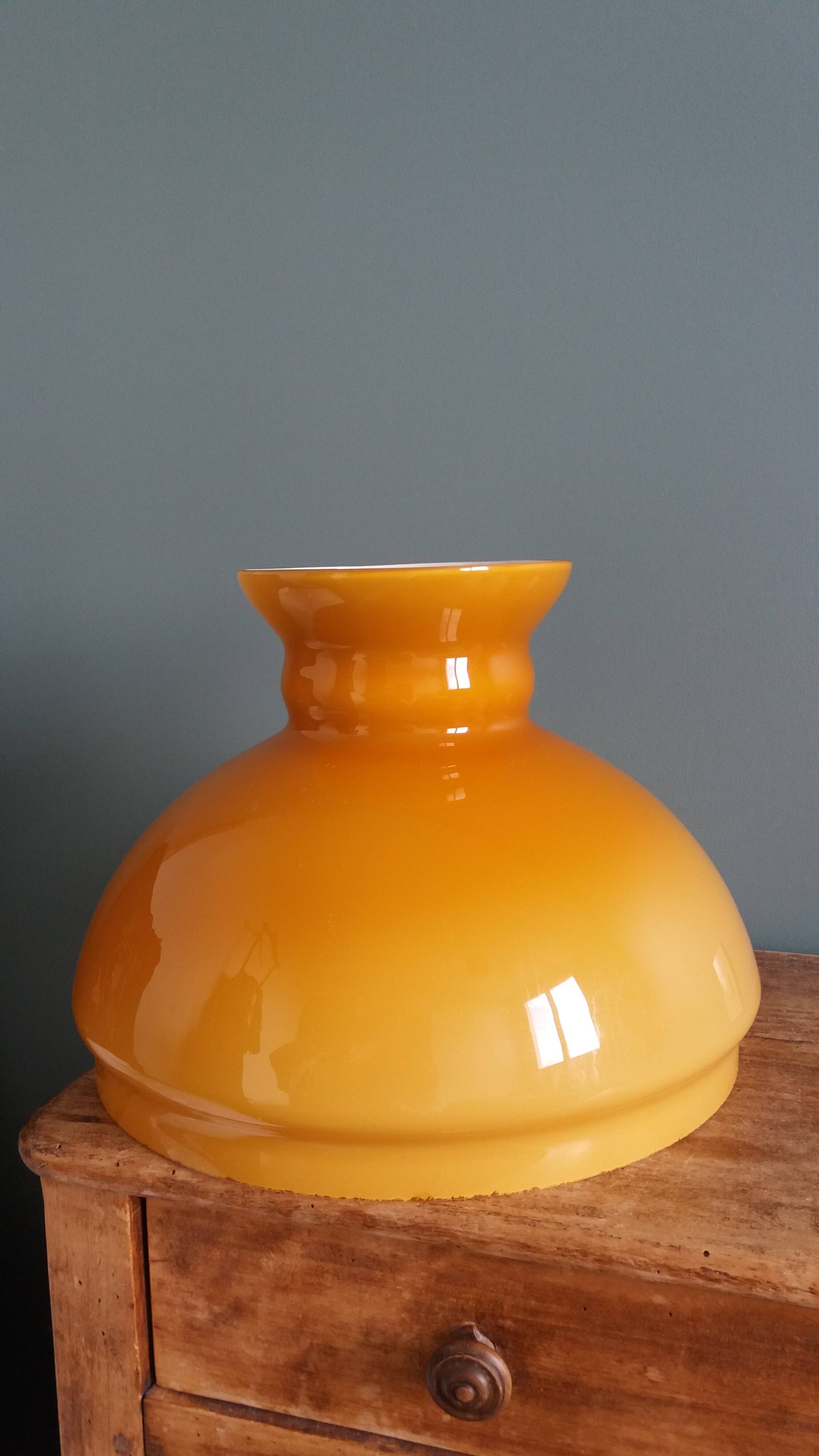 Caramel ochre opaline glass globe lampshade