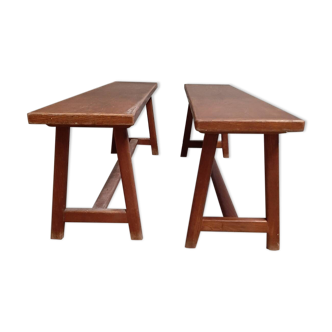 Paire de bancs anciens