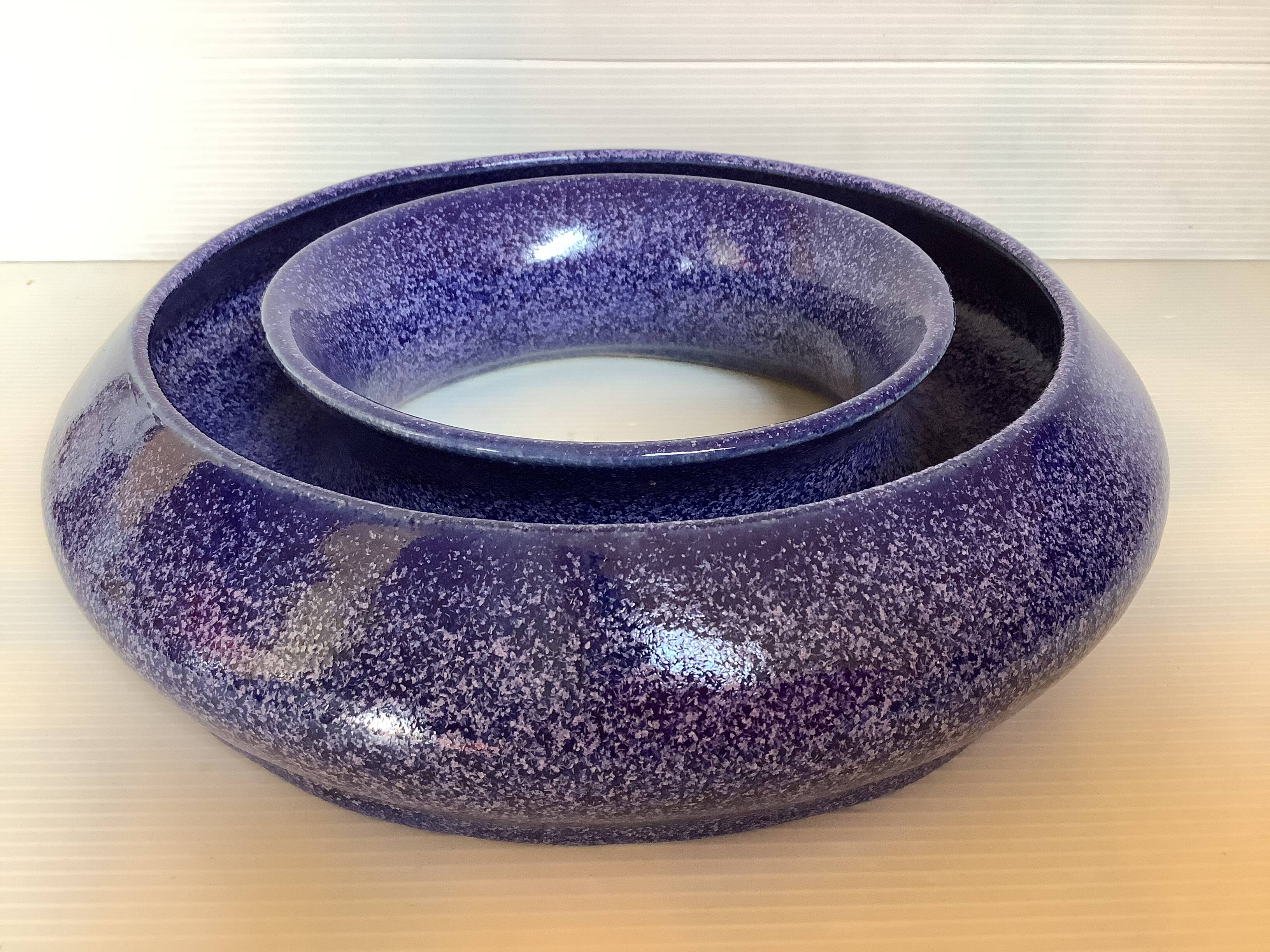 Blue speckled wreath flower pick