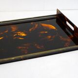 Large tortoiseshell resin tray