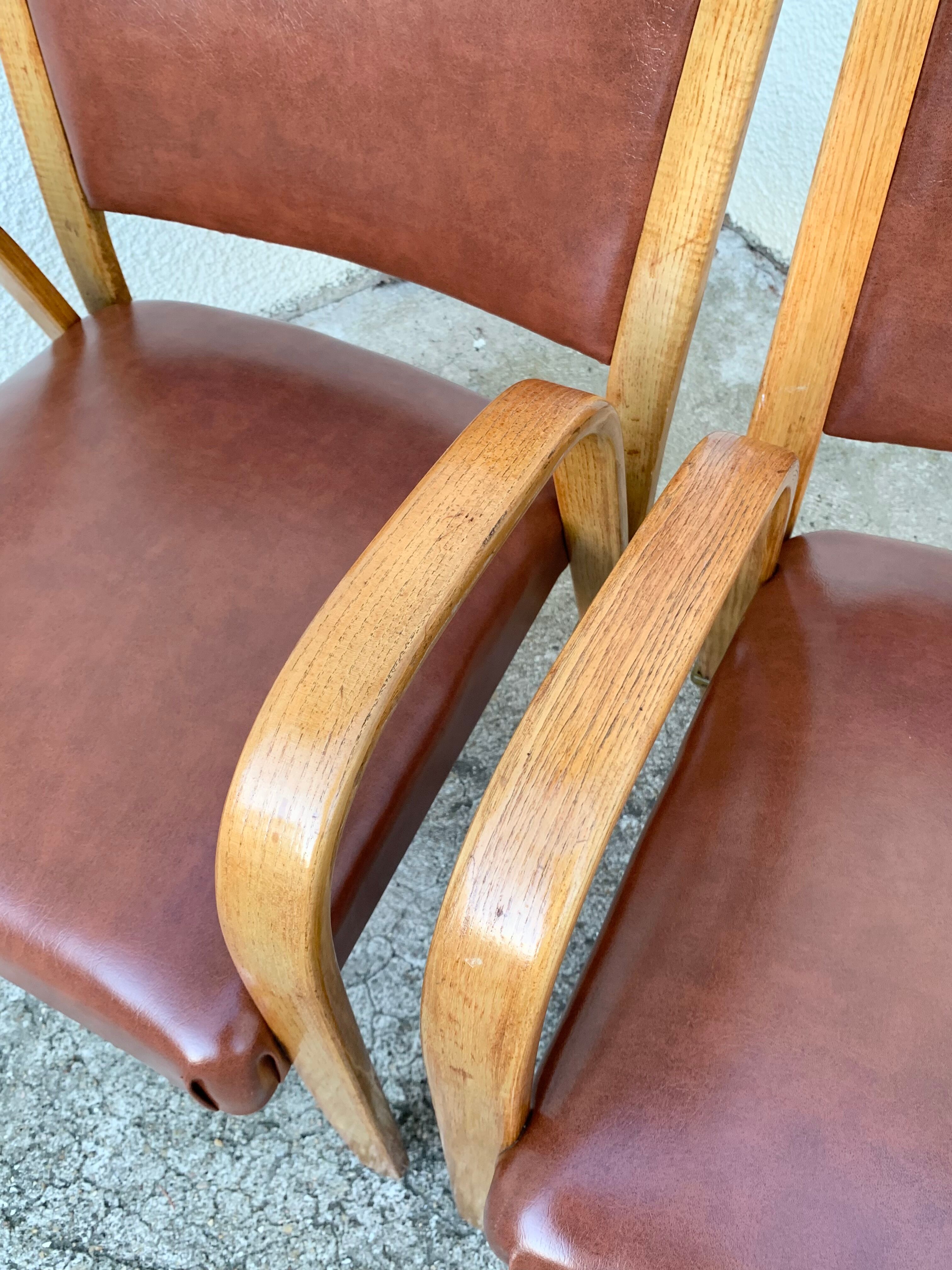Bridge Bow Wood Armchairs 1950