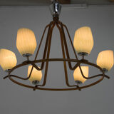 Mid-century chandelier by drevo humpolec, 1960s