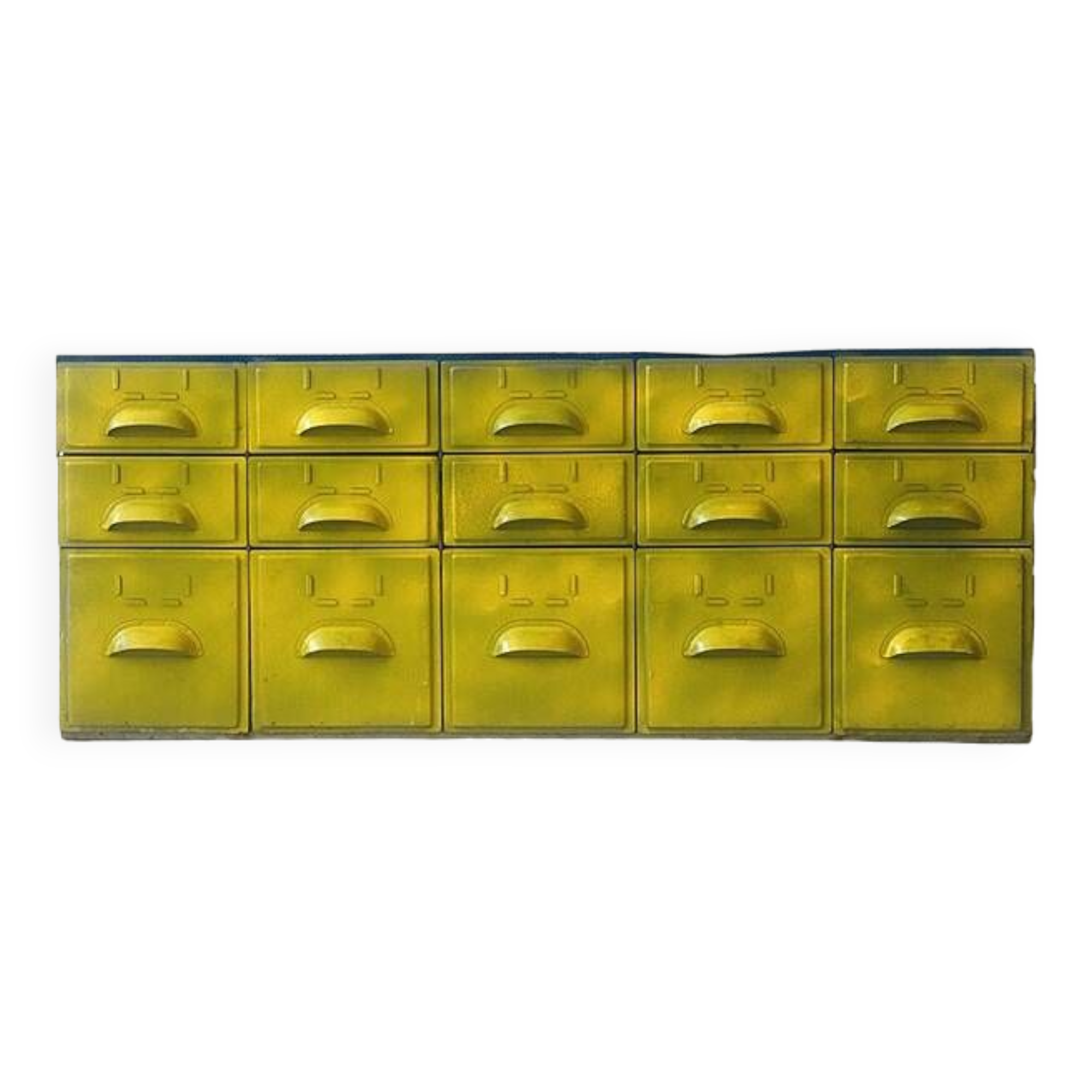 Set of vintage industrial metal drawers