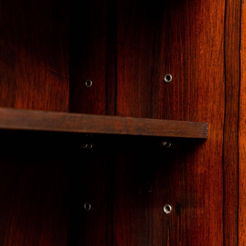 Libreria mobile legno tessuto anni '60 vintage modernariato