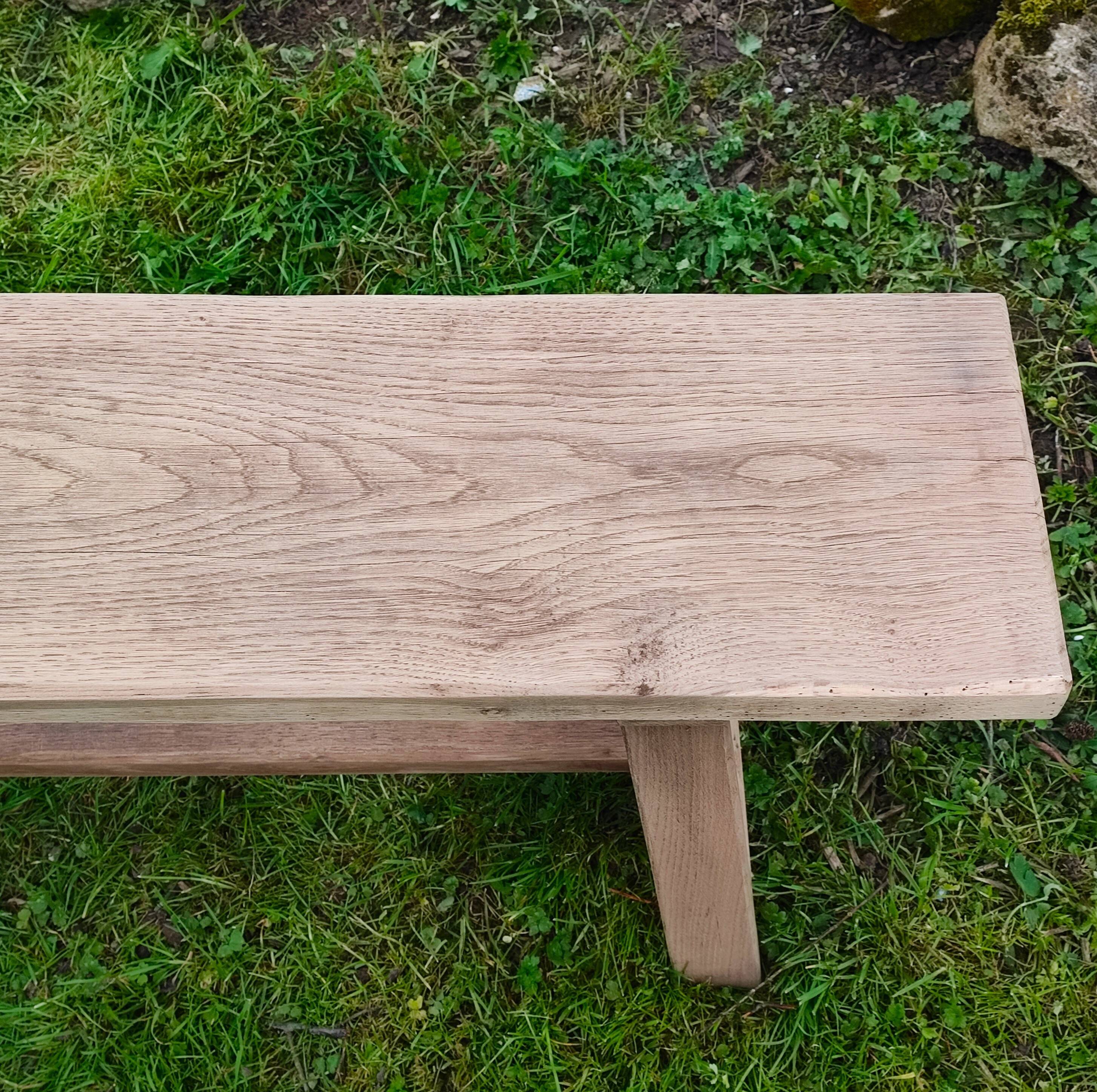 Solid oak farm bench