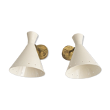 Pair of Italian design wall lamps 1950